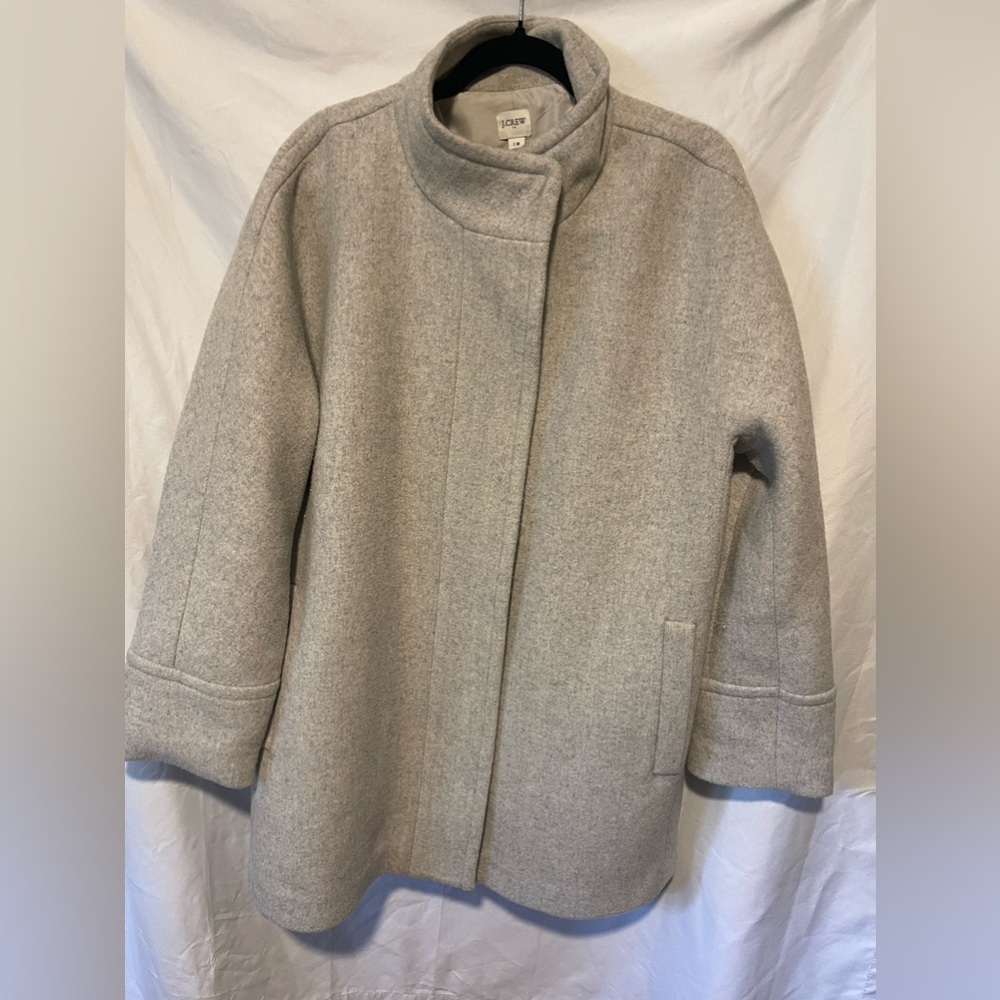 J.Crew Women's Gray Wool Blend Coat Size 18